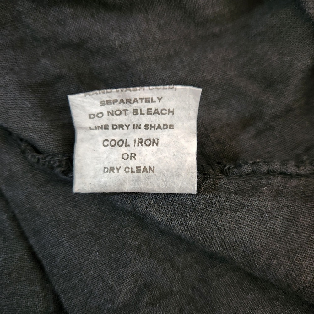 Francesca Bettini Black M Linen Cotton Tie Back Strappy Midi Dress Pockets Italy - Picture 10 of 12